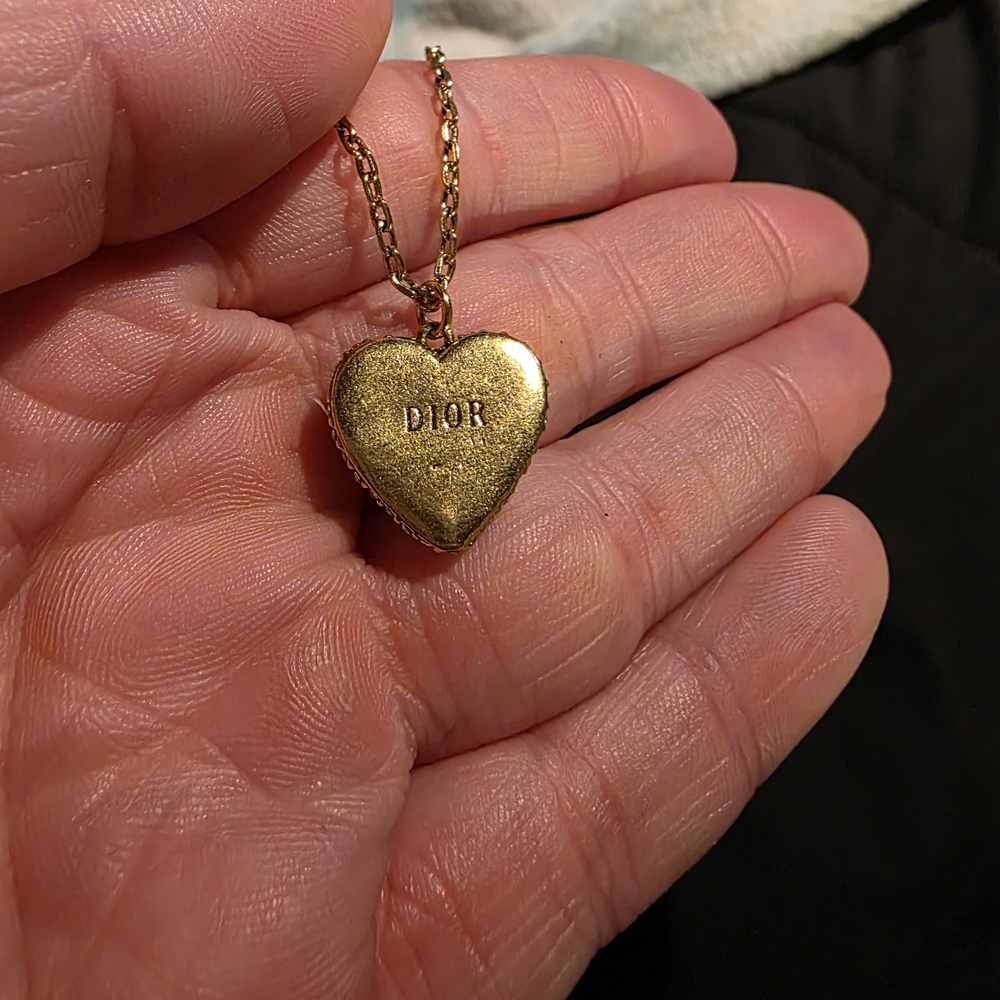 Dior Gold Heart Necklace with Silver Accents - Picture 7 of 8